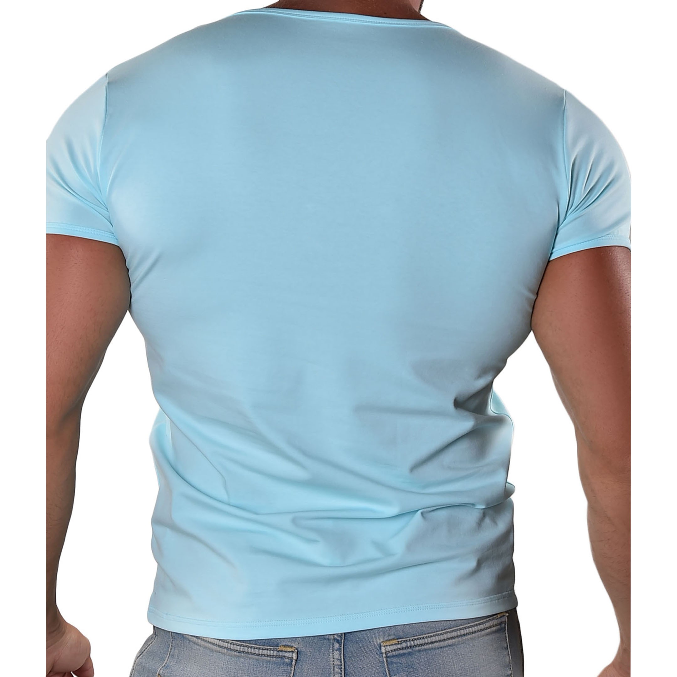 Roberto Lucca Deep 3-Button Collar T-Shirt - Turquoise