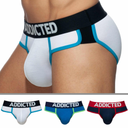Lot de 3 Slips Second Skin Blanc - Marine - Bleu Roi Addicted
