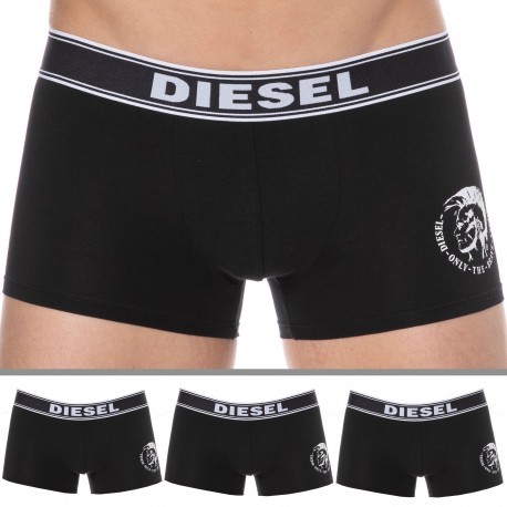 Diesel 3-Pack Basic Cotton Stretch Boxer Briefs - Black