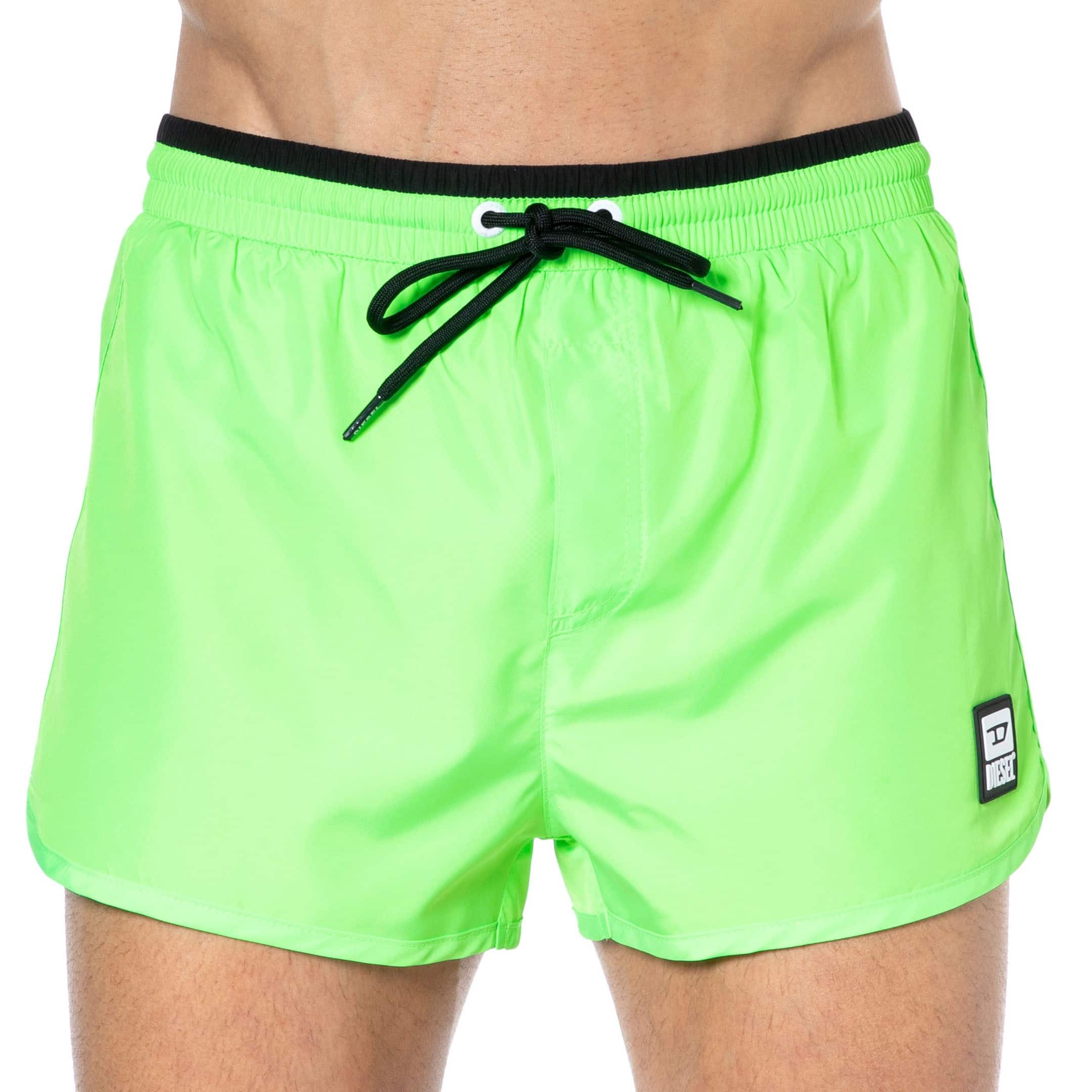 Diesel Two-Tone Waistband Swim Shorts - Lime | INDERWEAR