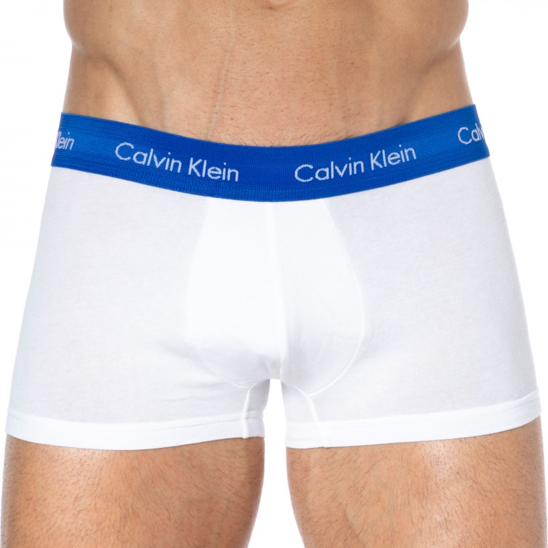Calvin Klein 3-Pack Cotton Stretch Trunks - White - Color Waistband |  INDERWEAR