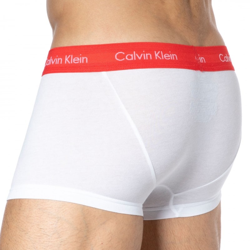 3-Pack Cotton Stretch Trunks - White - Color Waistband