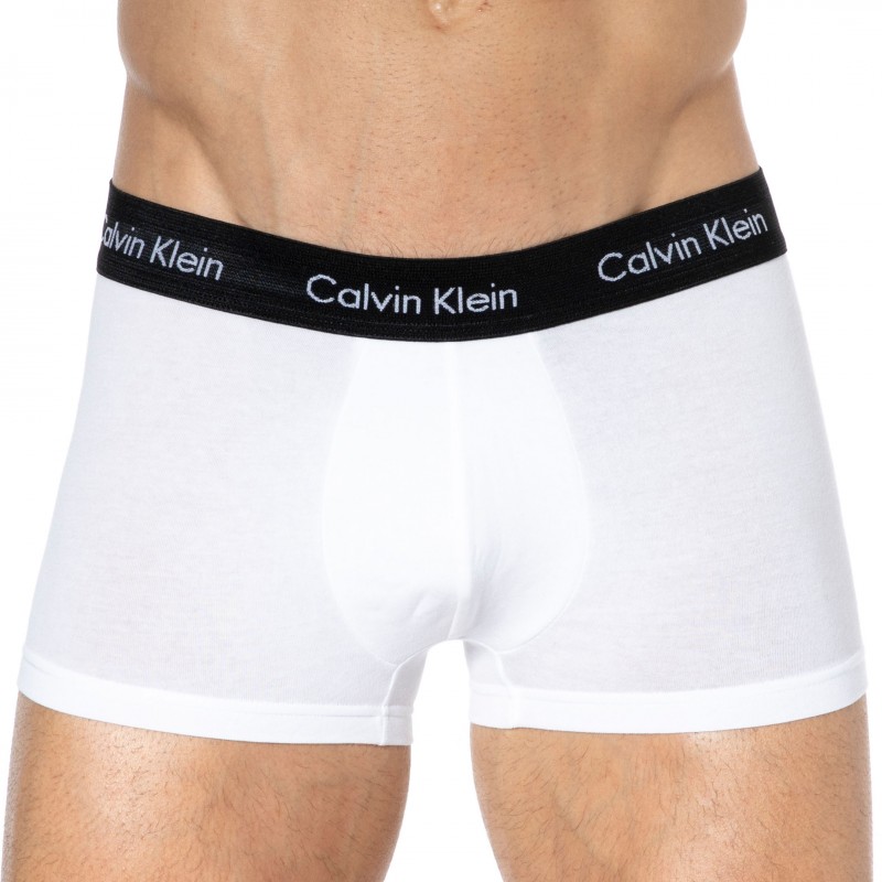 Calvin Klein 3-Pack Cotton Stretch Trunks - White - Color Waistband |  INDERWEAR