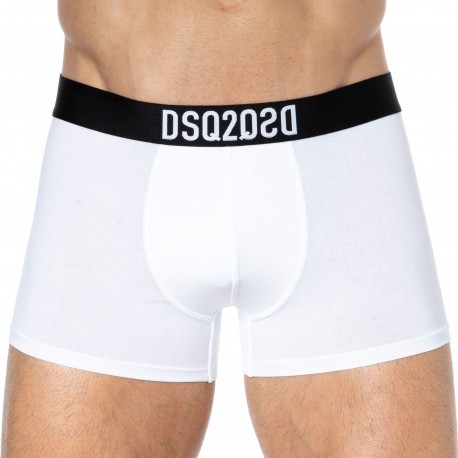 DSQUARED2 Boxer Coton 349 Reverse Logo Blanc