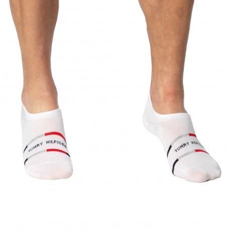 Tommy Hilfiger 2-Pack Stripe Invisible Socks - White