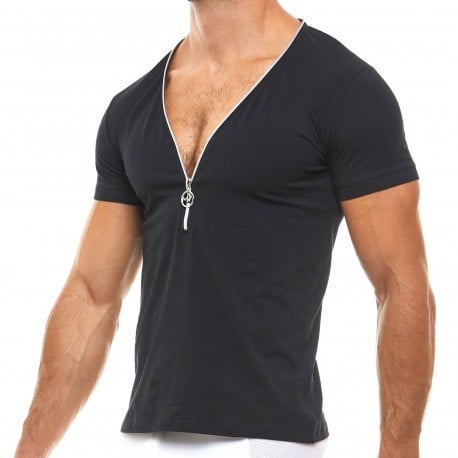 Modus Vivendi T-Shirt Zipper Noir