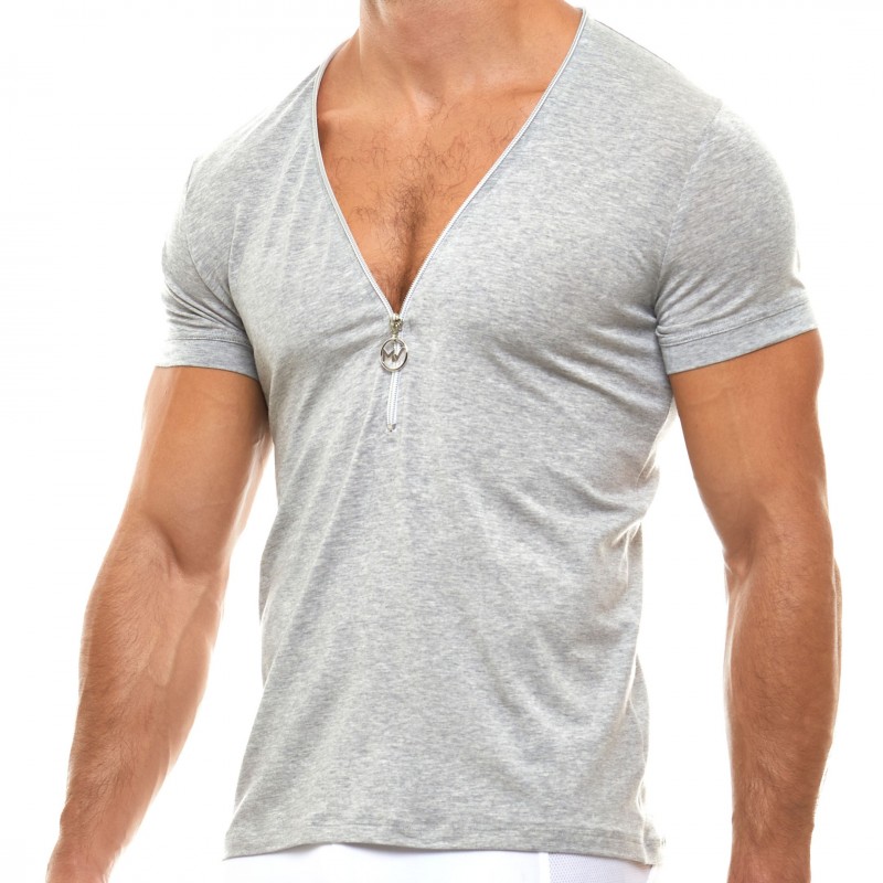 Modus Vivendi T-Shirt Zipper Gris