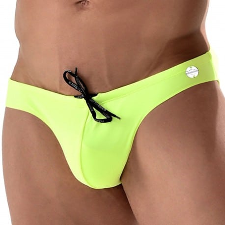 roberto lucca slip de bain bikini jaune fluo