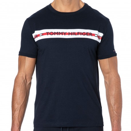 Tommy Hilfiger Logo Tape T-Shirt - Navy