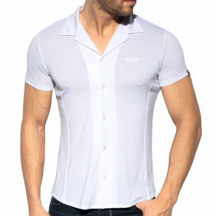 Chemisette Slim Fit Microfibre Blanche ES Collection