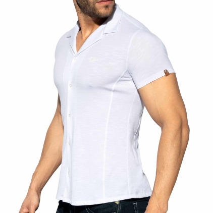 Chemisette Slim Fit Microfibre Blanche ES Collection