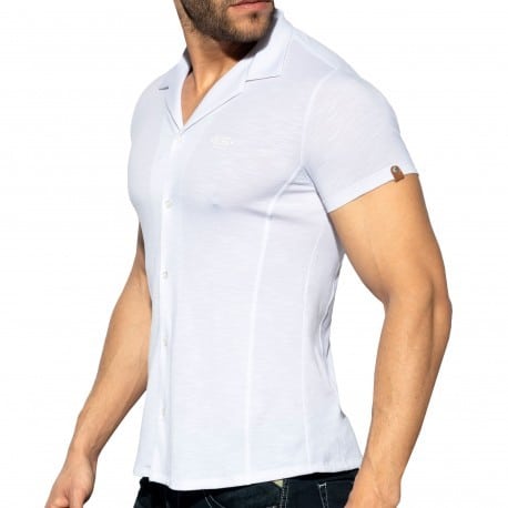 ES Collection Slim Fit Microfiber Shirt - White