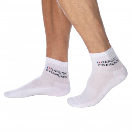 Garcon Francais Ankle Socks - White