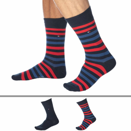 Tommy Hilfiger Lot de 2 Paires de Chaussettes Basses Bleu Marine