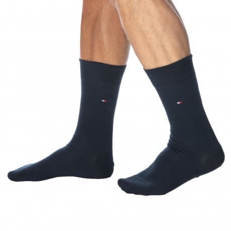 Tommy Hilfiger 2-Pack Dress Socks - Navy - Thin Stripes