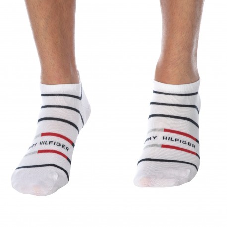 Tommy Hilfiger 2-Pack Breton Stripe Ankle Socks - White