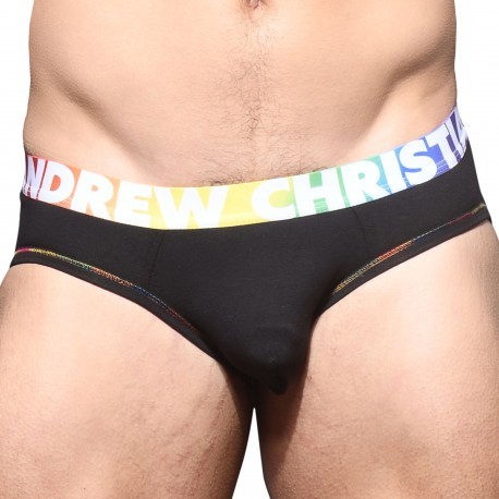 Andrew Christian Slip Coton Pride Almost Naked Noir