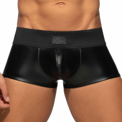 Boxer Front Zip Rub Cockring Noir AD Fetish