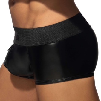 Boxer Front Zip Rub Cockring Noir AD Fetish