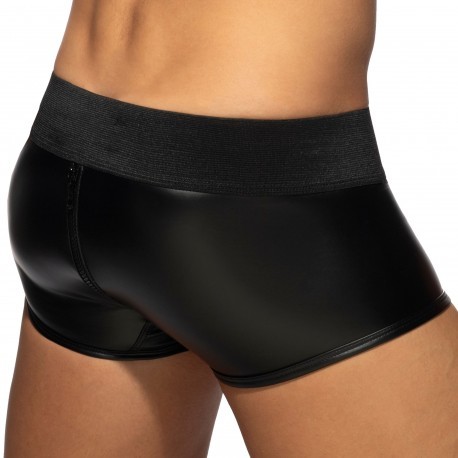 AD Fetish Boxer Front and Back Zip Rub Cockring Noir