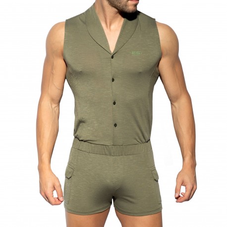 ES Collection Sleeveless Bodysuit - Khaki