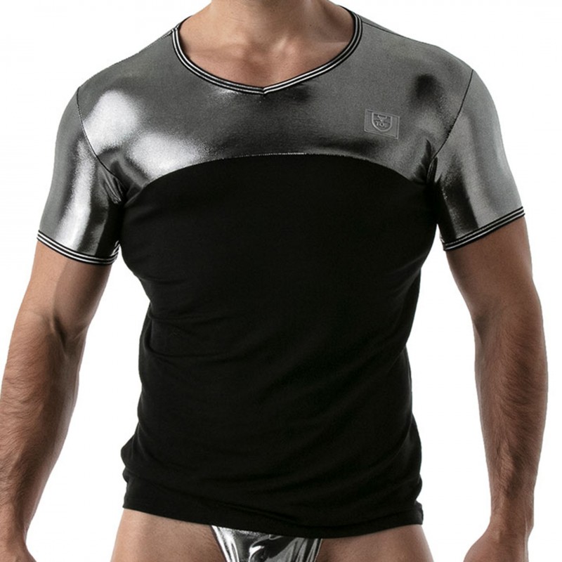 TOF Paris Metallic T-Shirt - Black - Silver | INDERWEAR