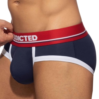 Slip Basic Colors Coton Bleu Marine - Rouge Addicted