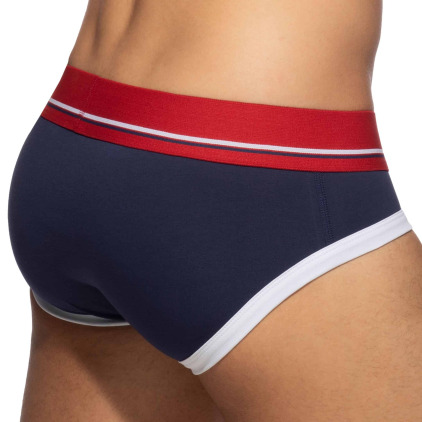 Slip Basic Colors Coton Bleu Marine - Rouge Addicted