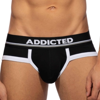 Slip Basic Colors Coton Noir - Blanc Addicted