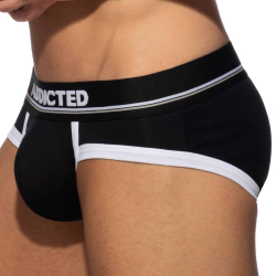 Slip Basic Colors Coton Noir - Blanc Addicted