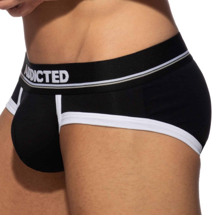 Slip Basic Colors Coton Noir - Blanc Addicted
