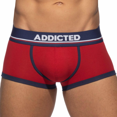 Addicted Basic Colors Cotton Trunks - Red - Navy