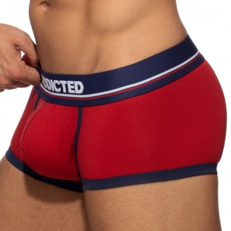 Addicted Basic Colors Cotton Trunks - Red - Navy