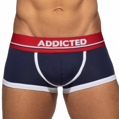 Addicted Basic Colors Cotton Trunks - Navy - Red