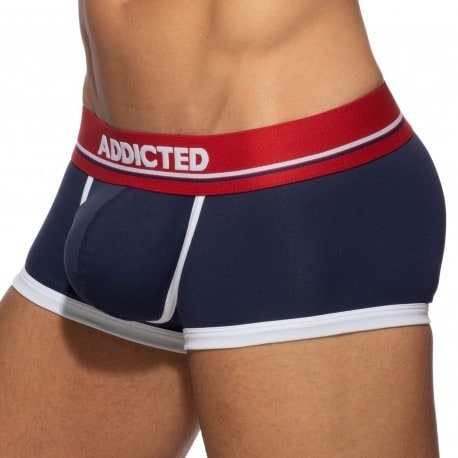 Addicted Basic Colors Cotton Trunks - Navy - Red