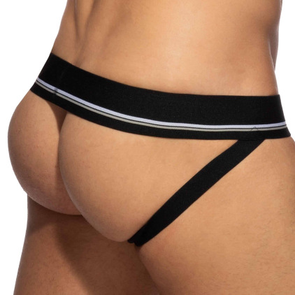 Jock Strap Basic Colors Coton Noir - Blanc Addicted