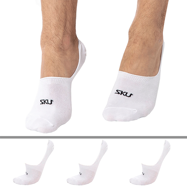 SKU 3-Pack No Show Socks - White