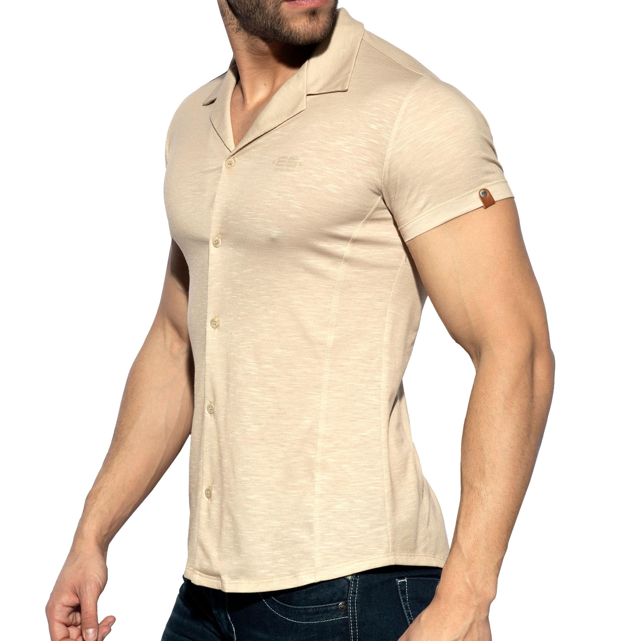 ES Collection Slim Fit Microfiber Shirt - Beige | INDERWEAR