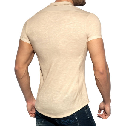 Chemisette Slim Fit Microfibre Beige ES Collection