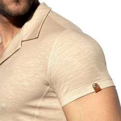 Chemisette Slim Fit Microfibre Beige ES Collection
