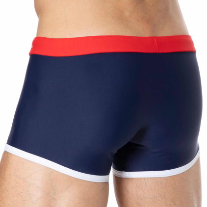 Garçon Français Swim Trunks - Navy - Red - White