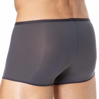 Boxer Court Temptation Plume Microfibre Gris Anthracite HOM