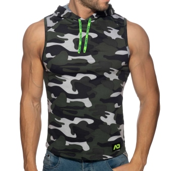 Débardeur à Capuche Bande Logo Camouflage Addicted