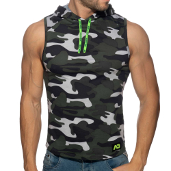 Débardeur à Capuche Bande Logo Camouflage Addicted