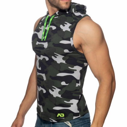 Débardeur à Capuche Bande Logo Camouflage Addicted
