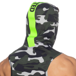 Débardeur à Capuche Bande Logo Camouflage Addicted
