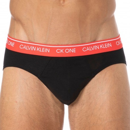 Calvin Klein Slip Ck One Coton Noir - Rouge