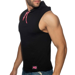 Débardeur à Capuche Bande Logo Noir Addicted