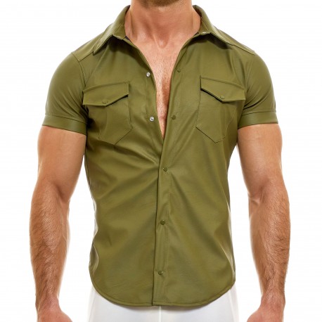 Modus Vivendi Leather Legacy Shirt - Khaki