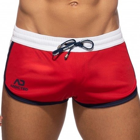 Addicted Mix Microfiber Shorts - Red
